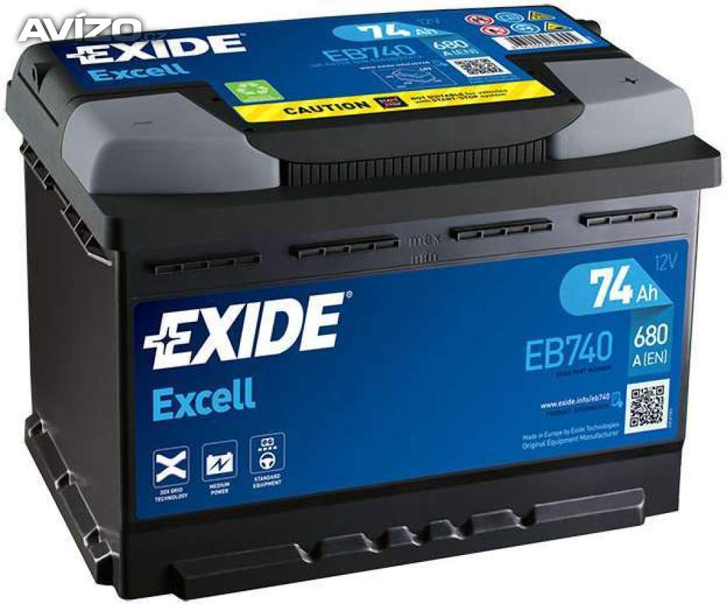 Autobaterie Exide Excell EB740 74Ah 680A