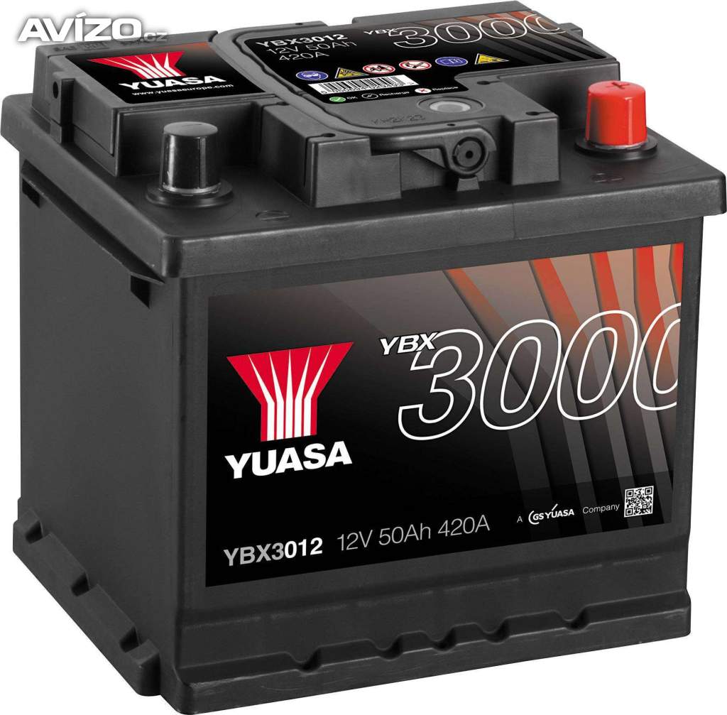 Autobaterie YUASA YBX3012 52Ah 450A
