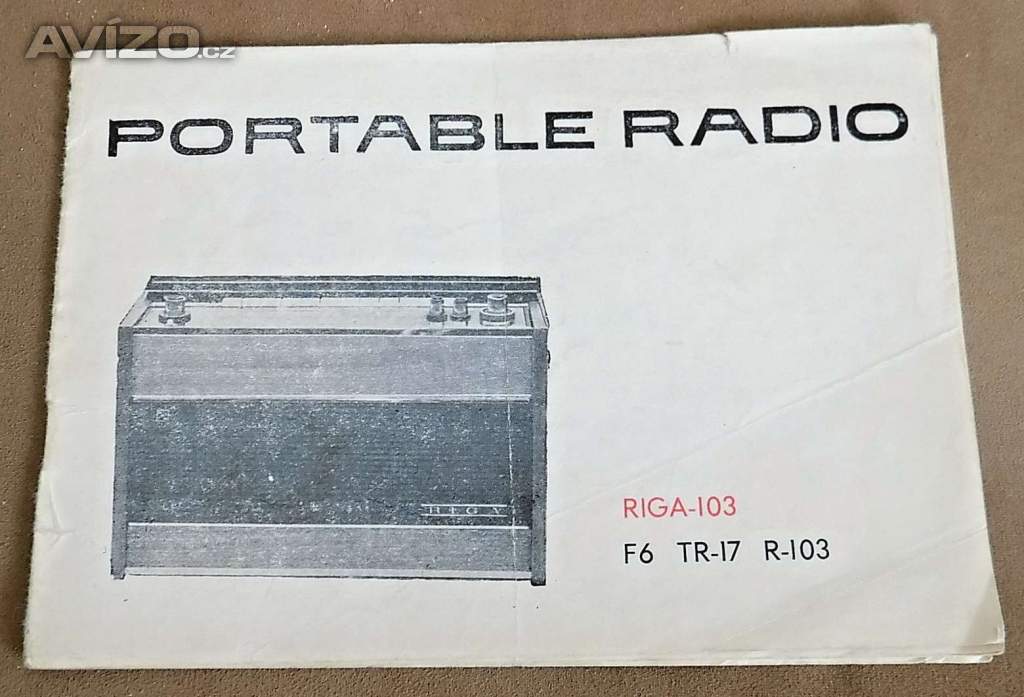 Návod Portable  radio RIGA-103 z roku 1974