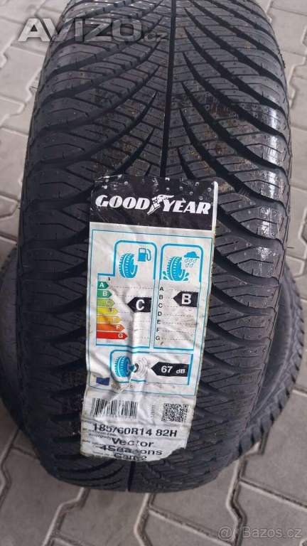 2 nové celoroční pneu Goodyear 185/60/14