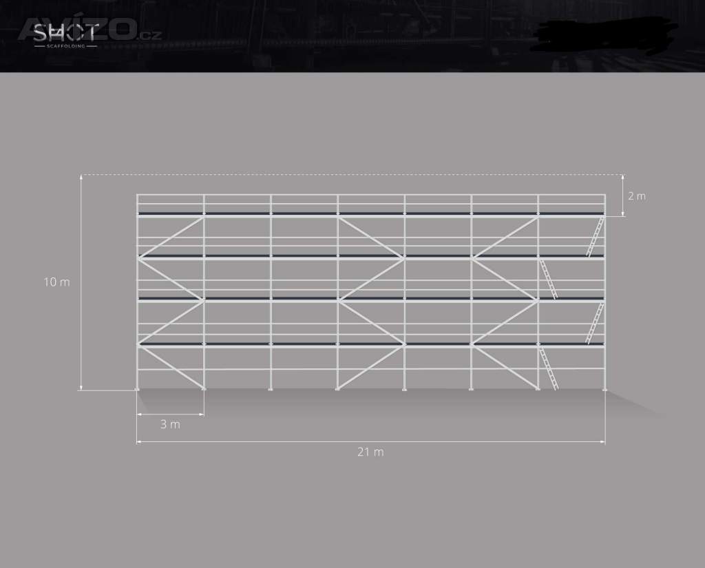 Nove fasádní lešení PLETTAC scaff 74 - 218,40m2