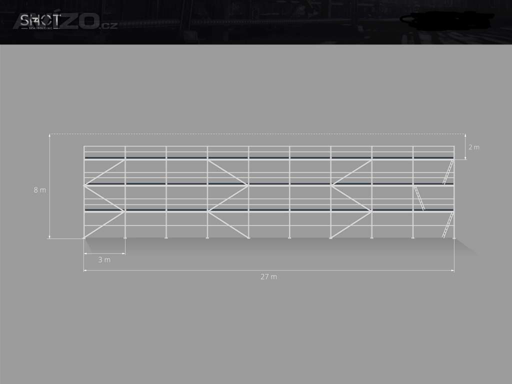 Nove fasádní lešení PLETTAC scaff 74 -227 m2