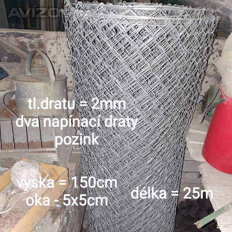 pozink. pletivo 150 cm, 25 m, oka 5x5 cm, tl. 2 mm