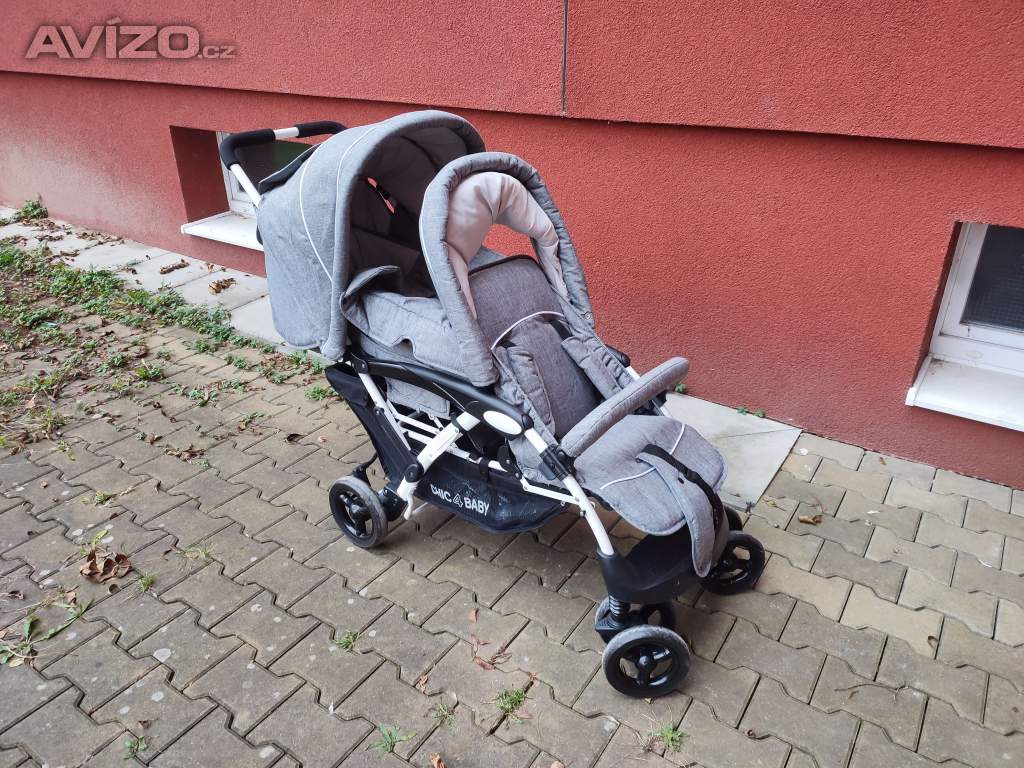 Dvojkočár Chic 4 Baby pro sourozence, šedý