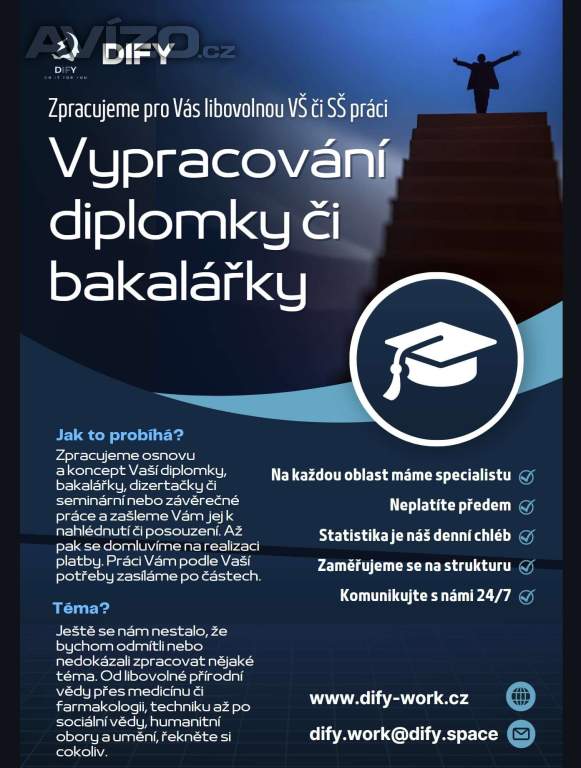 Zhotovíme pro Vás BAKALÁŘSKOU, DIPLOMOVOU, DOKTORSKOU práci