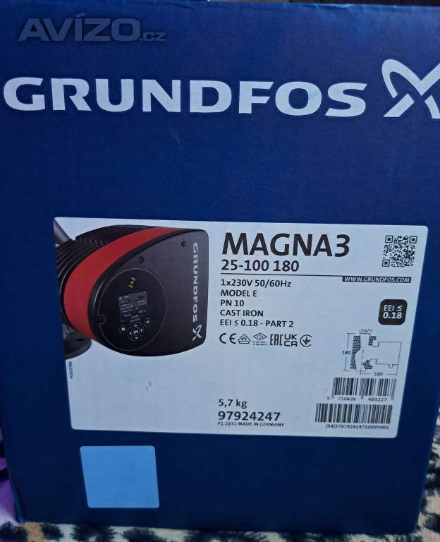 Oběhové čerpadlo Grundfos Magna3 25-100 180 1X230V, PN10 97924257