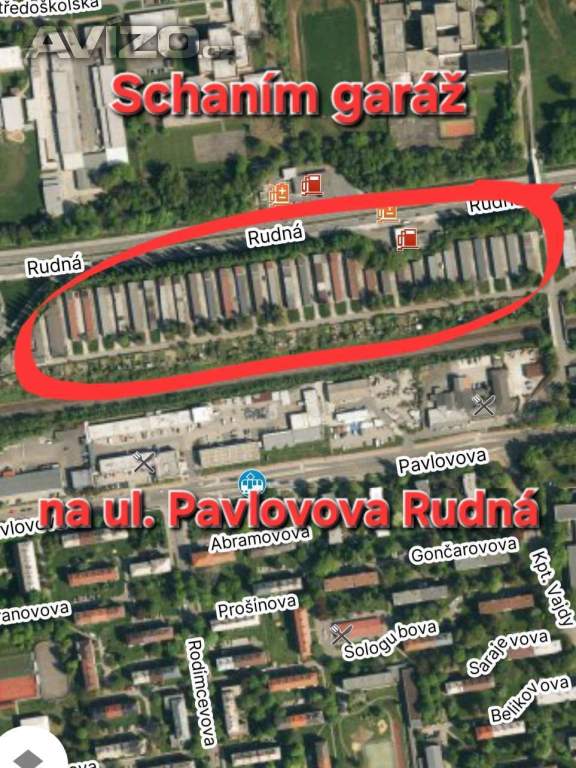 Scháním garáz na ul Pavlovova/Rudná