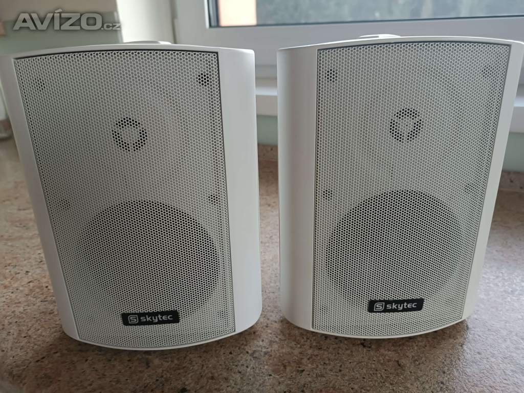 Skytec reproduktory 100W, 2 pásmové bílé, pár 