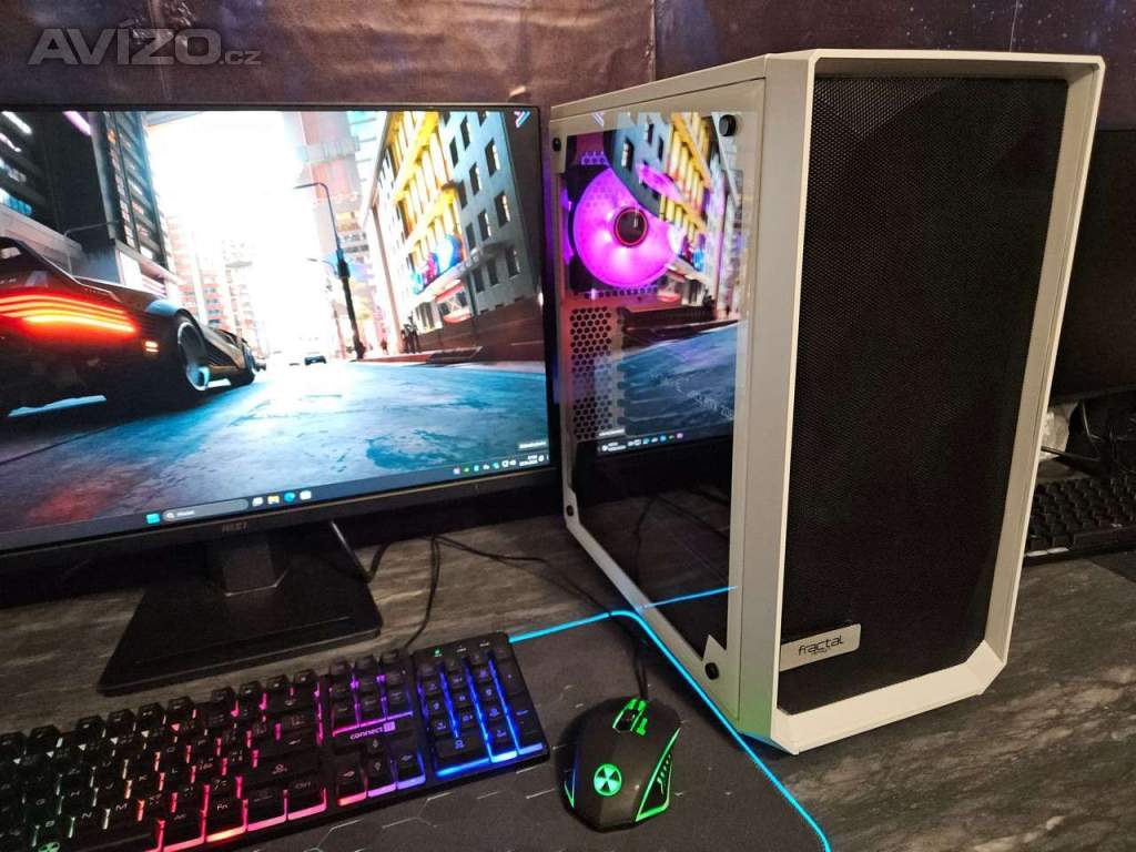 Bílé Herní PC AMD Ryzen 5 5600, Vodník, RTX 2060 SUPER, 32GB, 1TB M.2 SSD, X570, WIFI+BT, ARGB