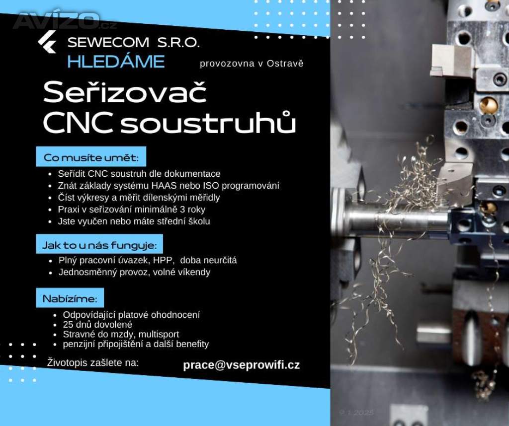 Seřizovač CNC soustruh HAAS OStrava