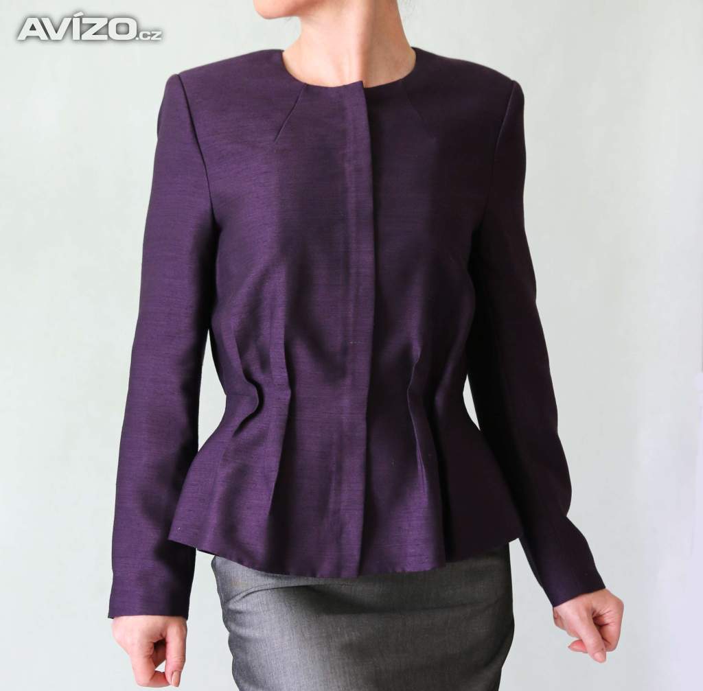 Nové peplum sako z imitace hedvábí H&M vel 38