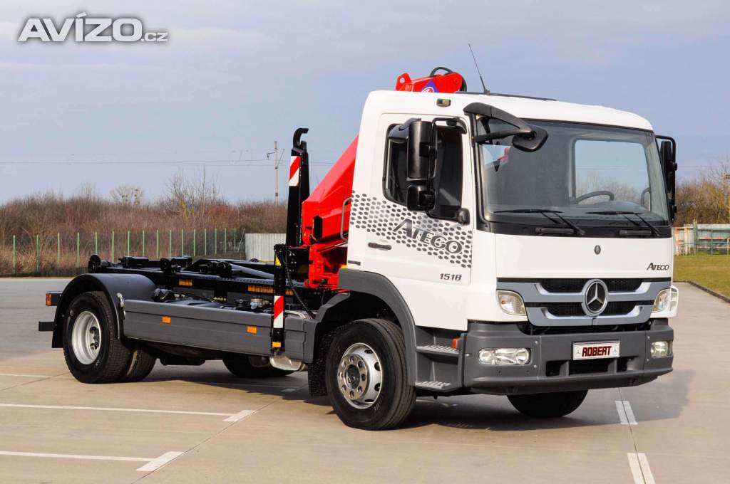 MERCEDES ATEGO 1518 HÁKOVÝ NOSIČ KONTEJNERŮ + HYDR. RUKA EU5