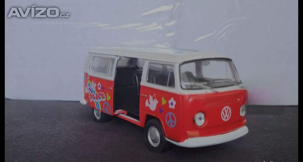 Prodej VW VOLKSWAGEN T2 BUS Flower Červená/Bílá - Model Měřítko 1/39