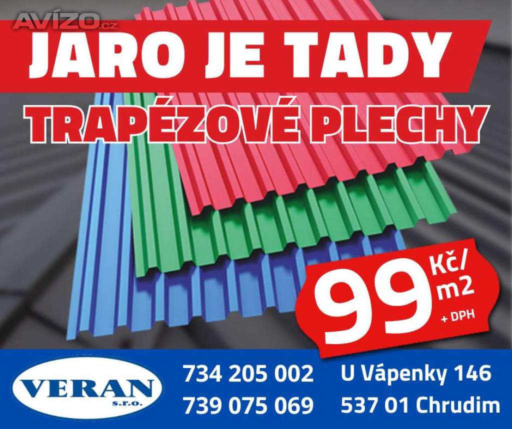 Trapézové plechy 99 Kč/m2