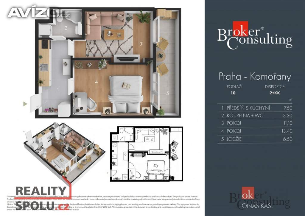 Prodej byty 2+kk, 38 m2 - Praha - Komořany