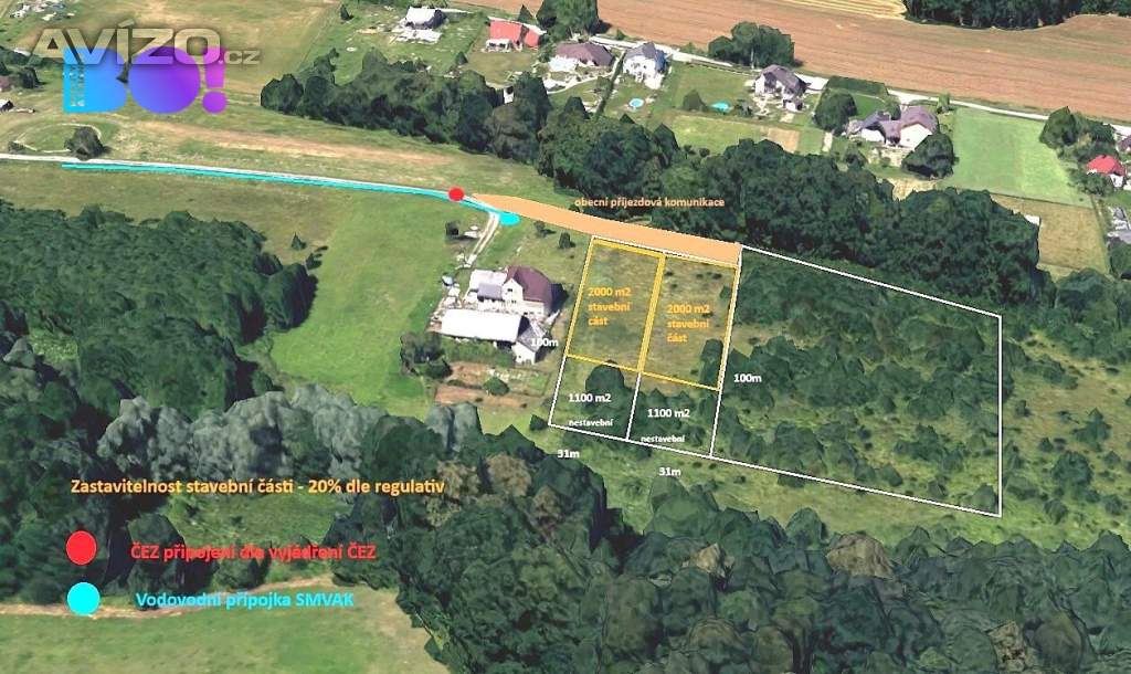 Prodej stavebního pozemku 3100 m², Horní Bludovice, okres Karviná