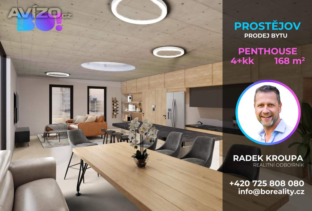 Prodej luxusního Penthouse bytu 4+kk, Prostějov