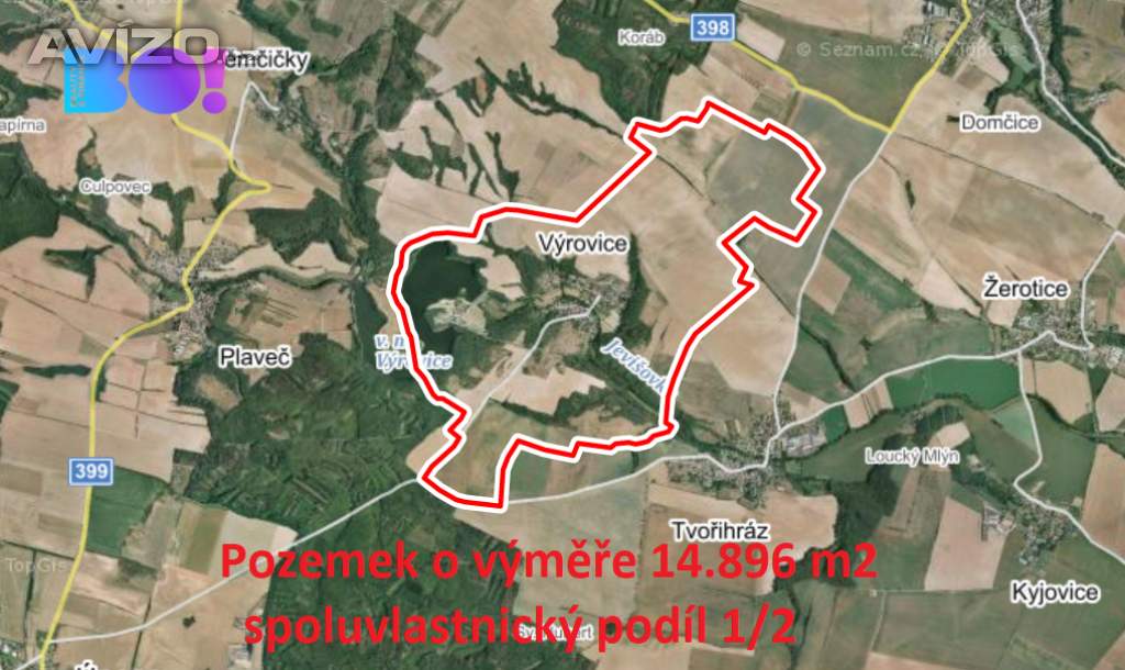 Prodej pole, 7448 m², Výrovice, podíl 1/2