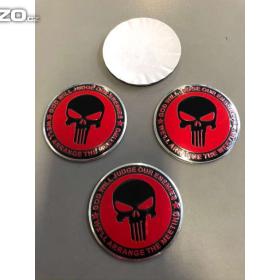 Fotka k inzerátu Středové pokličky /samolepky alu kola Punisher RED / 15842863