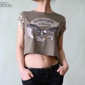 Crop top -  tričko s flitry FB Sister vel.38 / 18146674