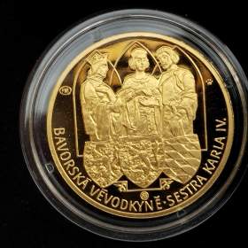 Fotka k inzerátu Zlatá medaile Markéta Lucemburská, 999,9, PROOF, etue+certifikát / 19018249