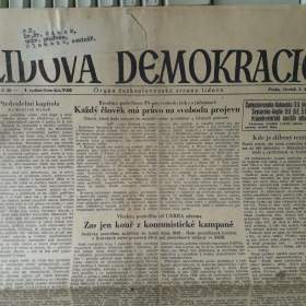 Fotka k inzerátu Lidová demokracie -  nekompletní noviny z 5. 2. 1948 / 19211857