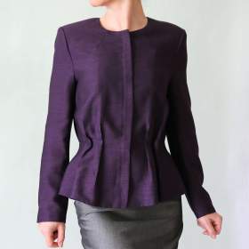 Nové peplum sako z imitace hedvábí H& M vel 38 / 19330048